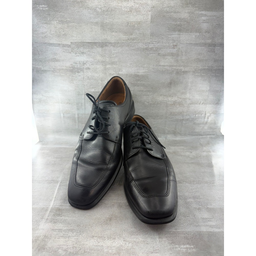 ECCO Helsinki Men Black Leather Bicycle Toe Oxford Dress Shoes Size EU 42